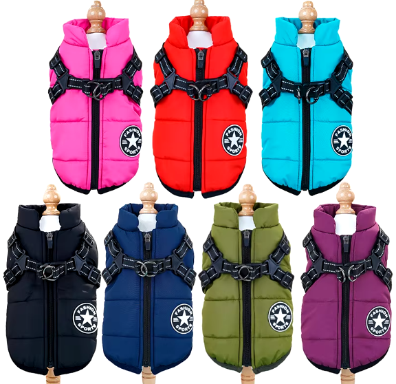 CozyPaw Jas™ – De Ultieme Winterjas met Harnas voor Je Hond