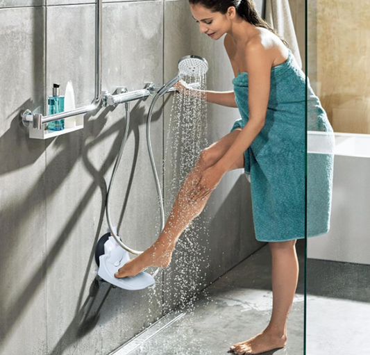 ShowerStep™ - De ultieme oplossing voor comfortabel en veilig scheren in de douche